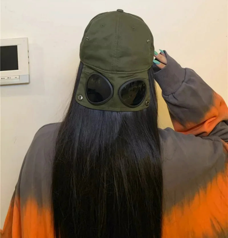 2024 New Fashion Pilot hat Summer Personality Glasses Baseball cap unisex trend sunglasses baseball cap