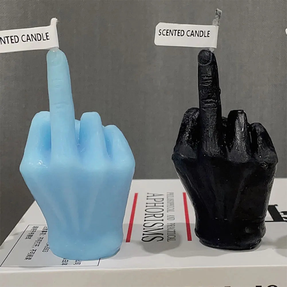 1-3PCS Middle Finger Scented Candle Funny Soy Wax Long Lasting Candle Aromatherapy Hand Gesture Candles for Bedroom Holiday