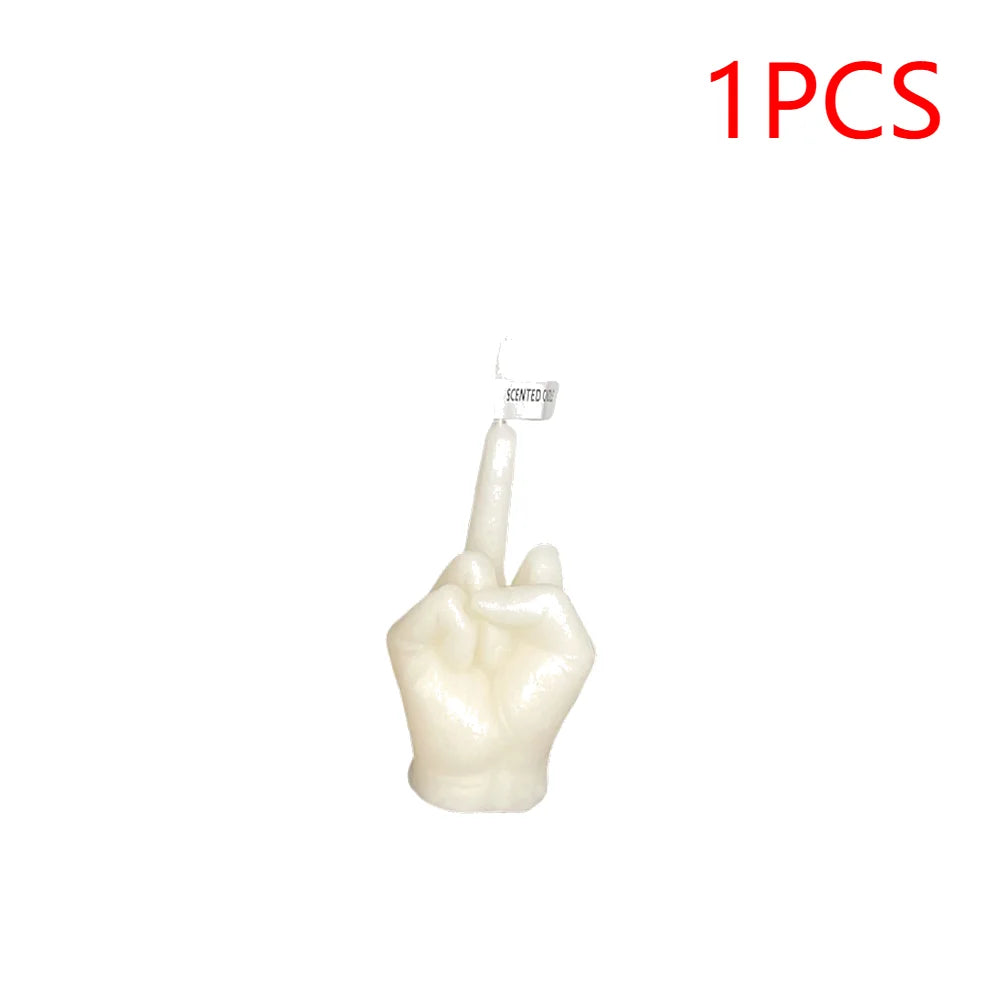 1-3PCS Middle Finger Scented Candle Funny Soy Wax Long Lasting Candle Aromatherapy Hand Gesture Candles for Bedroom Holiday