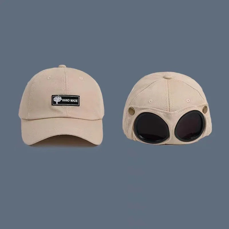 2024 New Fashion Pilot hat Summer Personality Glasses Baseball cap unisex trend sunglasses baseball cap