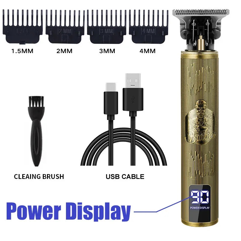 T9 Electric Hair Clipper for Men Professional Barber Shaver Beard Trimmer Dragon Buddha Design Body Hair Cutting Machine