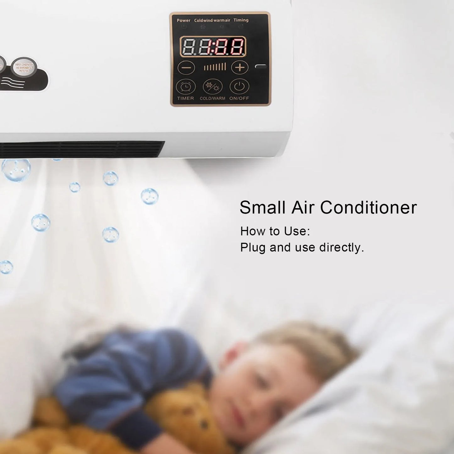 Air Cooler Air Cooler Machine Small Air Conditioner Heater Portable Wall Mounted Air Conditioning Hot Fan for Bathroom Bedroom