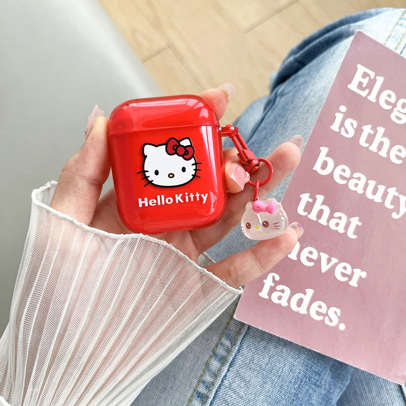 Cute Cartoon Sanrio Hello Kitty Earphone Case For AirPods 4 1 2 3 Pro 2021 Wireless Bluetooth Headset Soft TPU Protective Cover