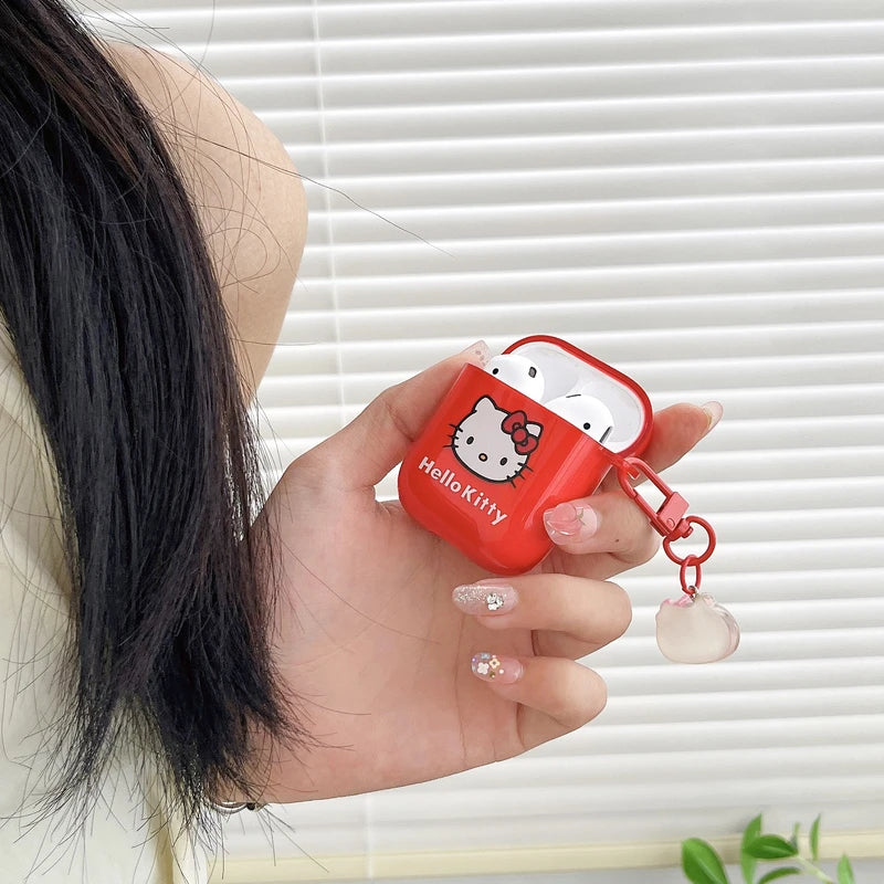 Cute Cartoon Sanrio Hello Kitty Earphone Case For AirPods 4 1 2 3 Pro 2021 Wireless Bluetooth Headset Soft TPU Protective Cover
