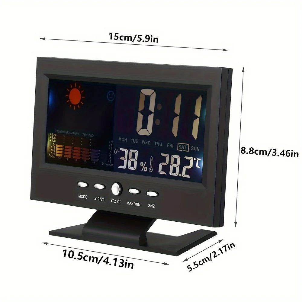 Weather Station Digital Temperature Humidity Meter Clock Thermometer Hygrometer Calendar Temperature Trend Alarm Comfort Level