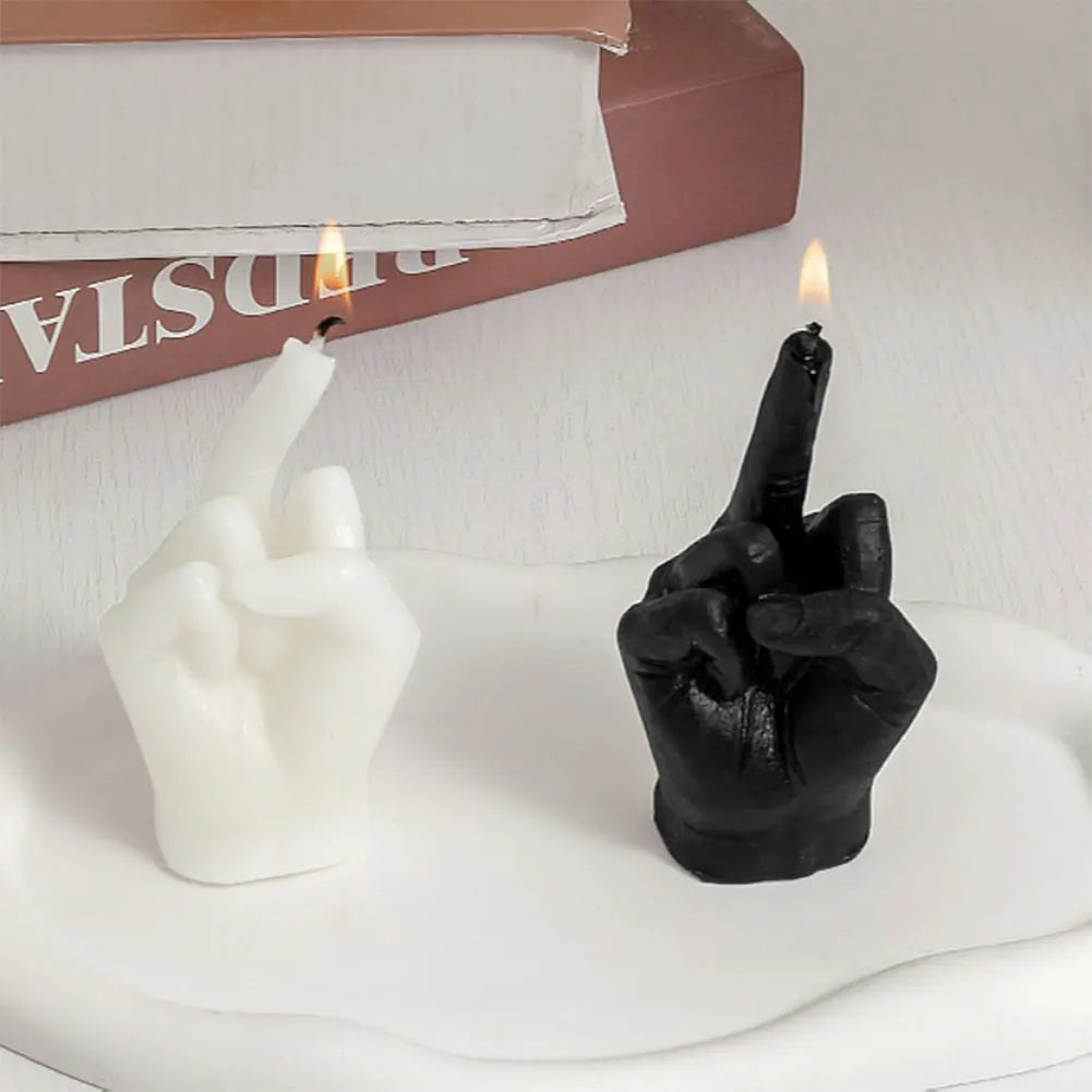 1-3PCS Middle Finger Scented Candle Funny Soy Wax Long Lasting Candle Aromatherapy Hand Gesture Candles for Bedroom Holiday