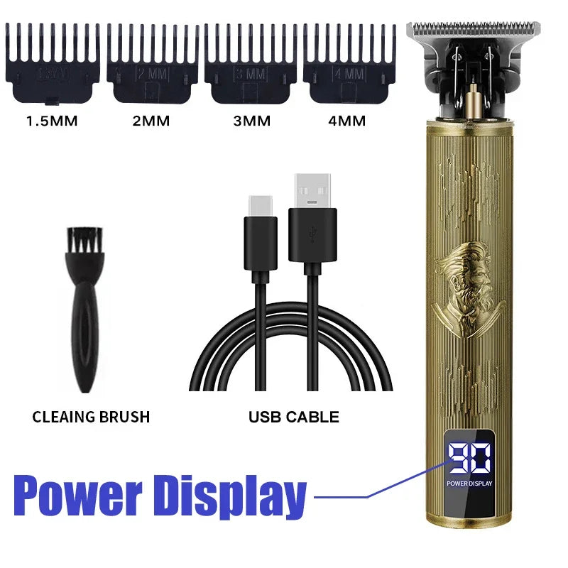 T9 Electric Hair Clipper for Men Professional Barber Shaver Beard Trimmer Dragon Buddha Design Body Hair Cutting Machine