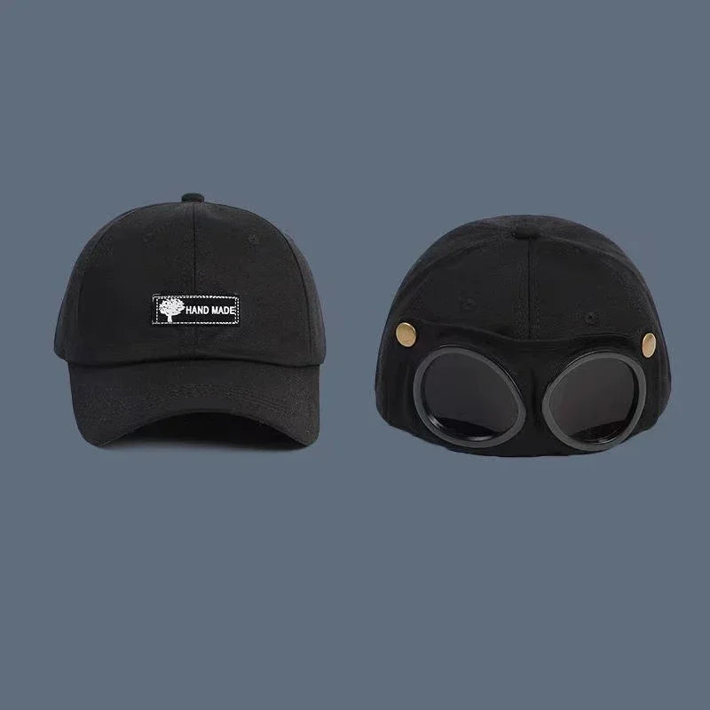 2024 New Fashion Pilot hat Summer Personality Glasses Baseball cap unisex trend sunglasses baseball cap