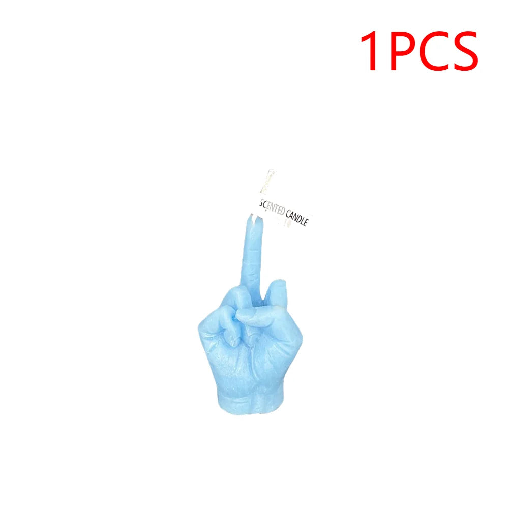 1-3PCS Middle Finger Scented Candle Funny Soy Wax Long Lasting Candle Aromatherapy Hand Gesture Candles for Bedroom Holiday
