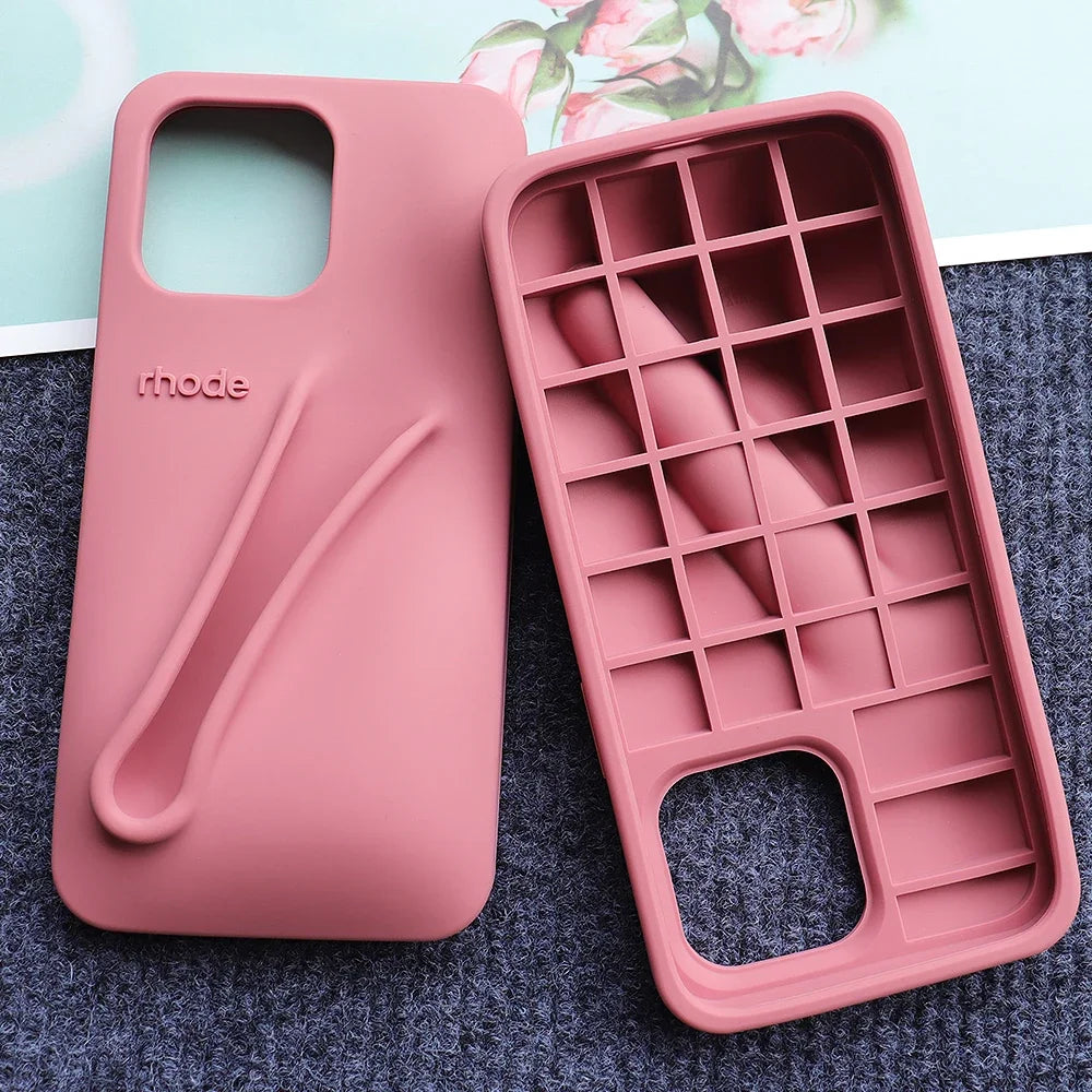 Rhode Case for IPhone 15 Pro Max 14 13 ProMax Lipstick Soft Silicone Portable Lip Gloss Holder Ins Hot Cover Funda