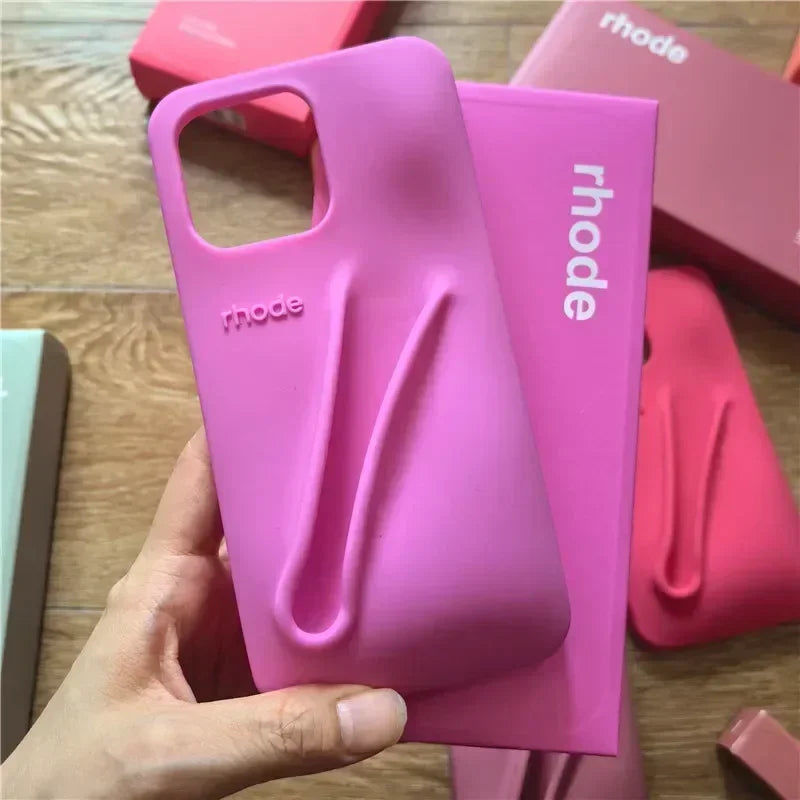 Rhode Case for IPhone 15 Pro Max 14 13 ProMax Lipstick Soft Silicone Portable Lip Gloss Holder Ins Hot Cover Funda