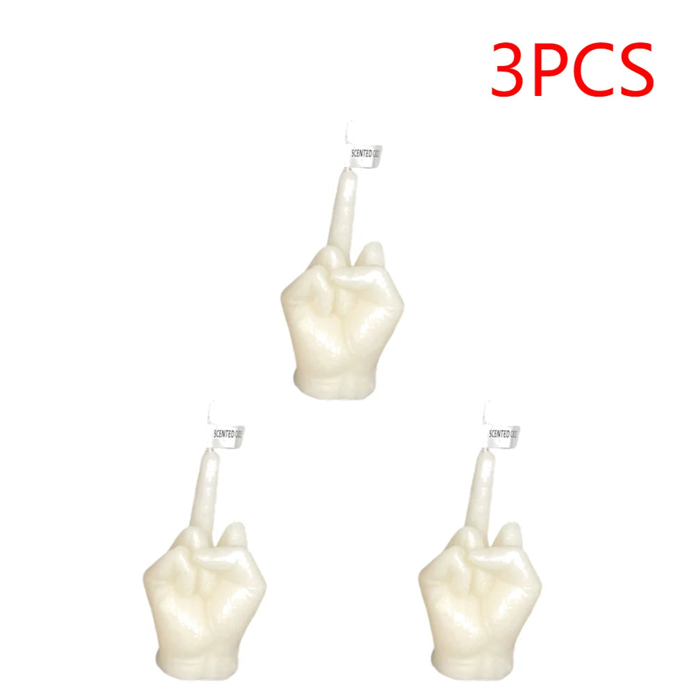 1-3PCS Middle Finger Scented Candle Funny Soy Wax Long Lasting Candle Aromatherapy Hand Gesture Candles for Bedroom Holiday