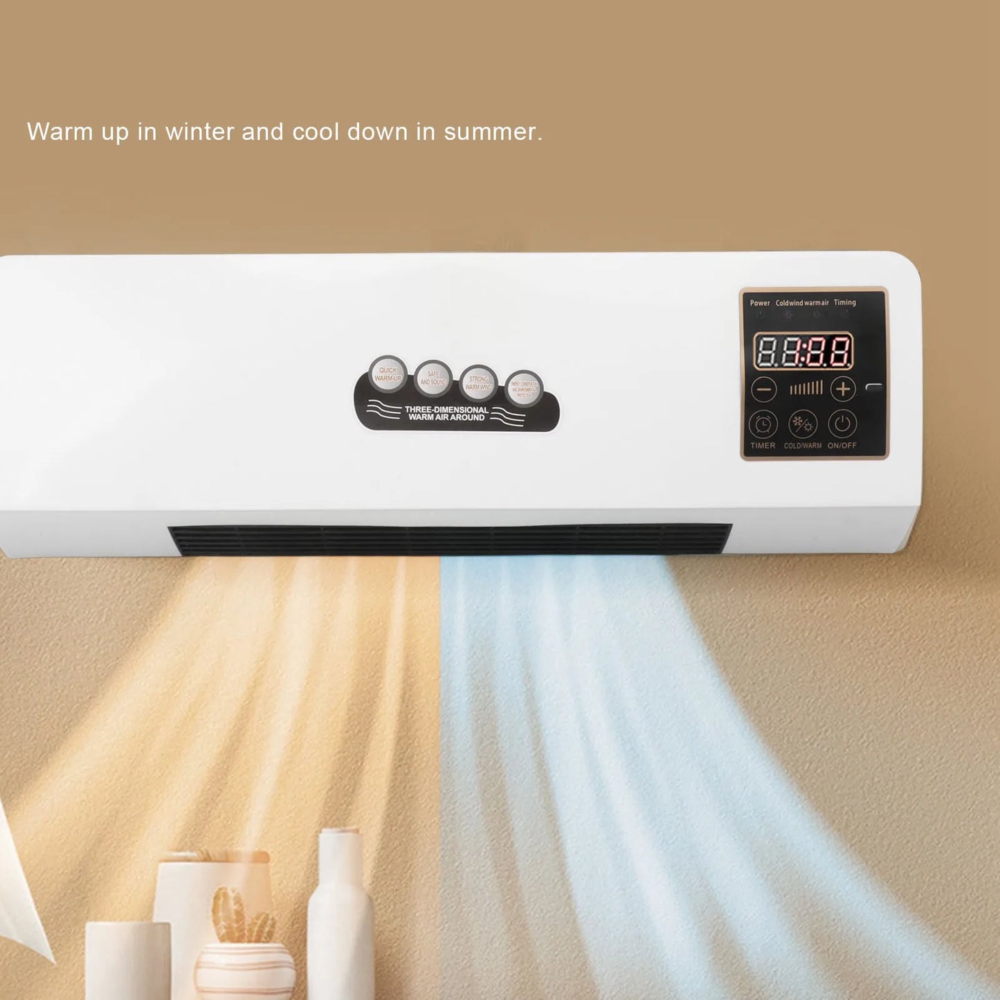 Air Cooler Air Cooler Machine Small Air Conditioner Heater Portable Wall Mounted Air Conditioning Hot Fan for Bathroom Bedroom