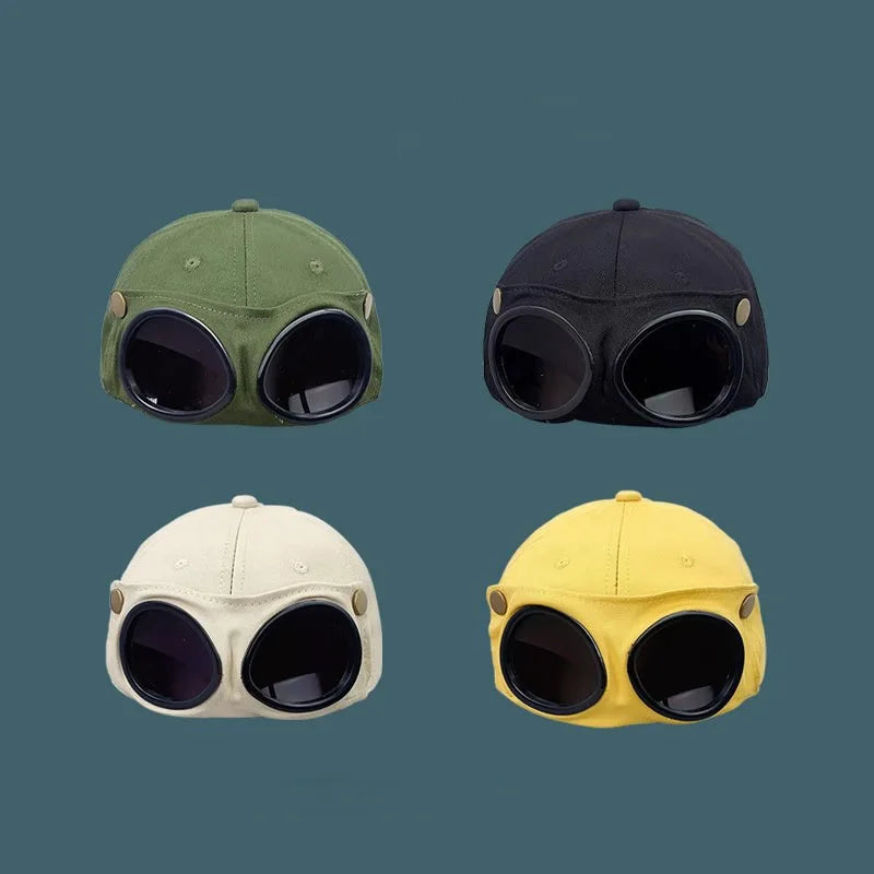 2024 New Fashion Pilot hat Summer Personality Glasses Baseball cap unisex trend sunglasses baseball cap