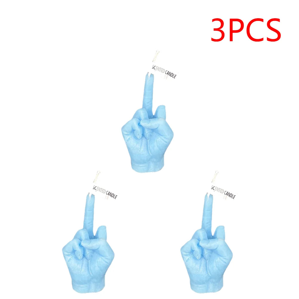 1-3PCS Middle Finger Scented Candle Funny Soy Wax Long Lasting Candle Aromatherapy Hand Gesture Candles for Bedroom Holiday
