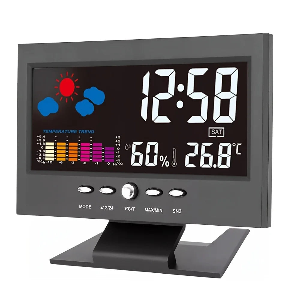 Weather Station Digital Temperature Humidity Meter Clock Thermometer Hygrometer Calendar Temperature Trend Alarm Comfort Level