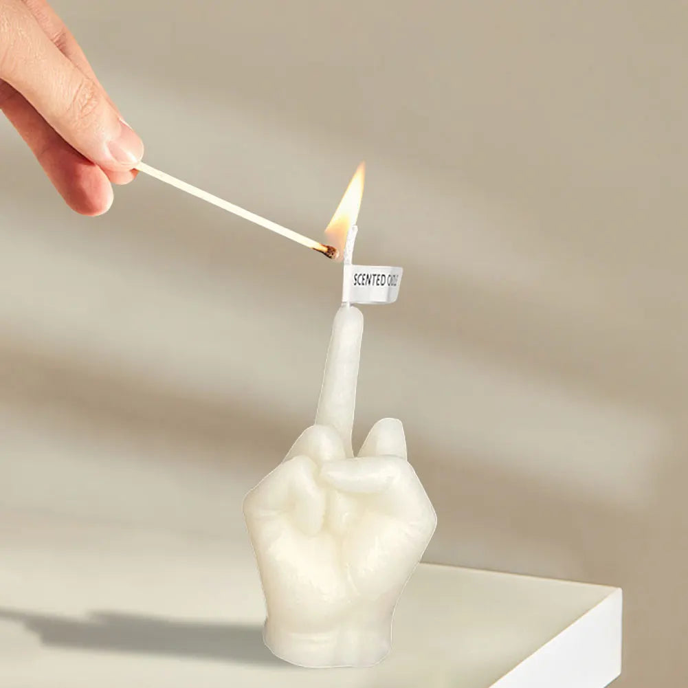 1-3PCS Middle Finger Scented Candle Funny Soy Wax Long Lasting Candle Aromatherapy Hand Gesture Candles for Bedroom Holiday