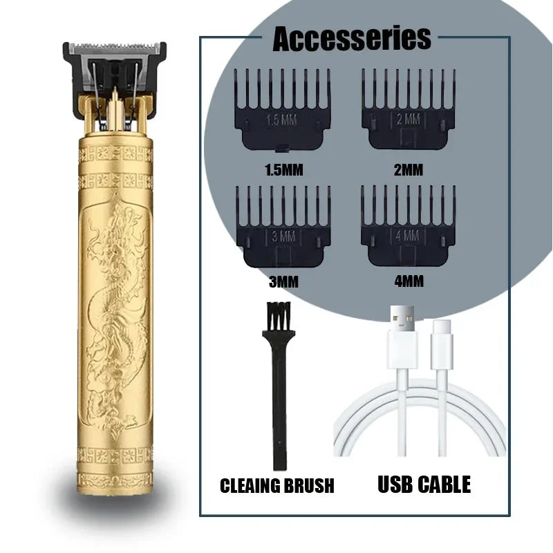 T9 Electric Hair Clipper for Men Professional Barber Shaver Beard Trimmer Dragon Buddha Design Body Hair Cutting Machine