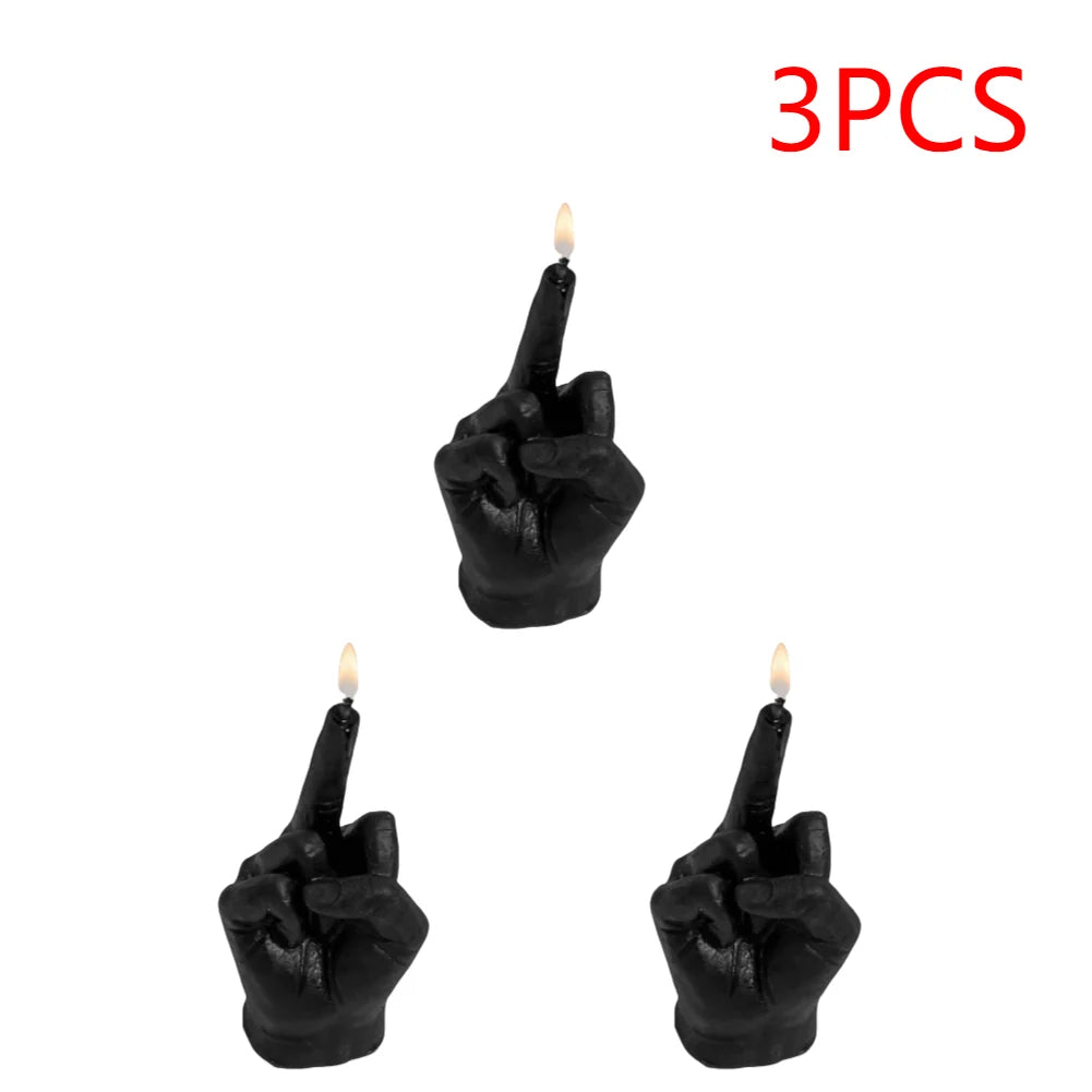 1-3PCS Middle Finger Scented Candle Funny Soy Wax Long Lasting Candle Aromatherapy Hand Gesture Candles for Bedroom Holiday