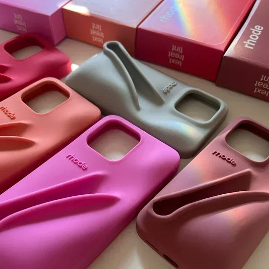 Rhode Case for IPhone 15 Pro Max 14 13  ProMax Lipstick Soft Silicone Portable Lip Gloss Holder Ins Hot Cover Funda